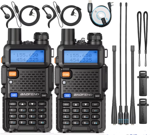 2PCS BAOFENG UV-5R Walkie Talkie Dual Band VHF UHF Two Way Radio Long Range 128CH VOX Handheld Transceiver UV5R UV 5R Ham Radio